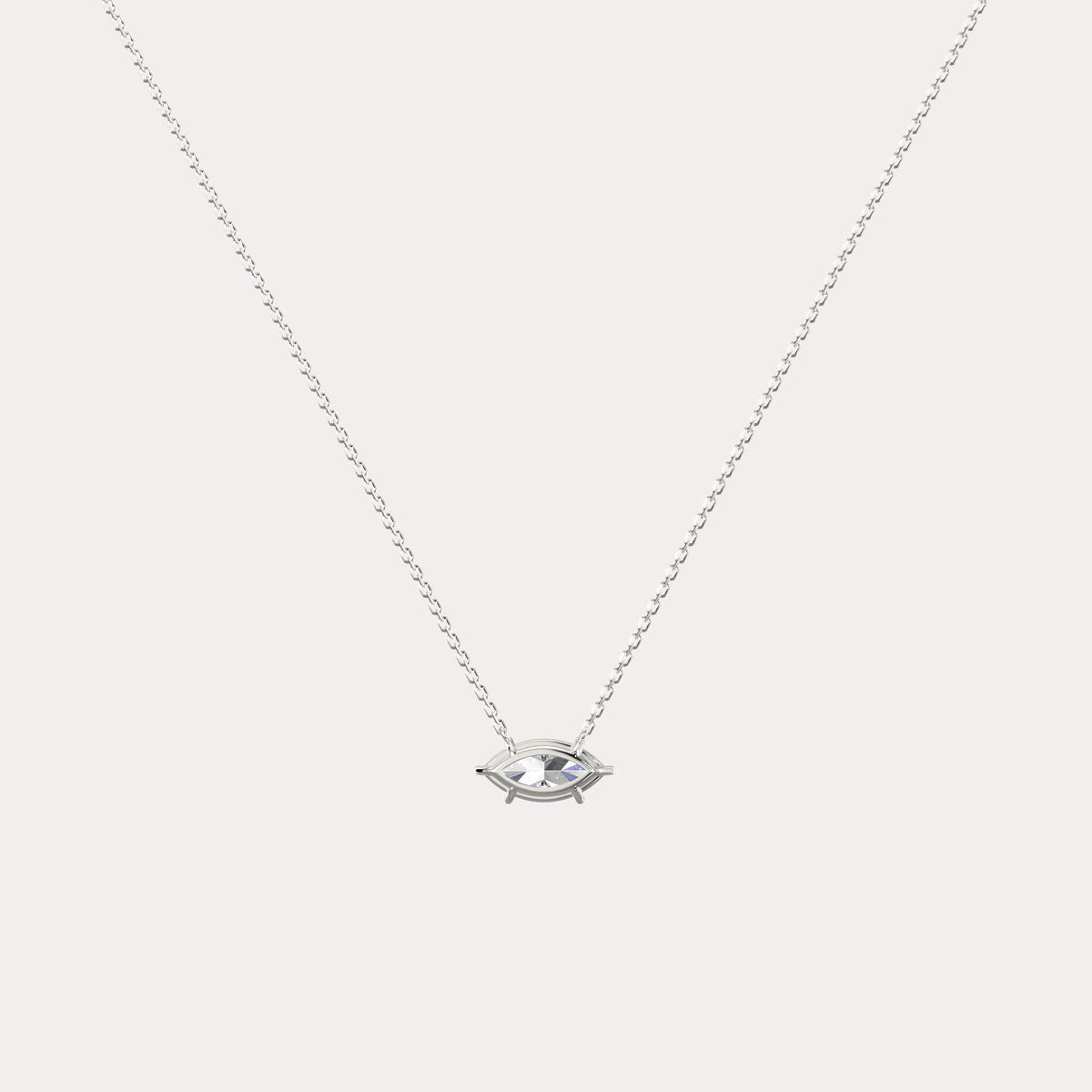 Marquise Lab-Grown Diamond Solitaire Pendant Necklace - Necklaces