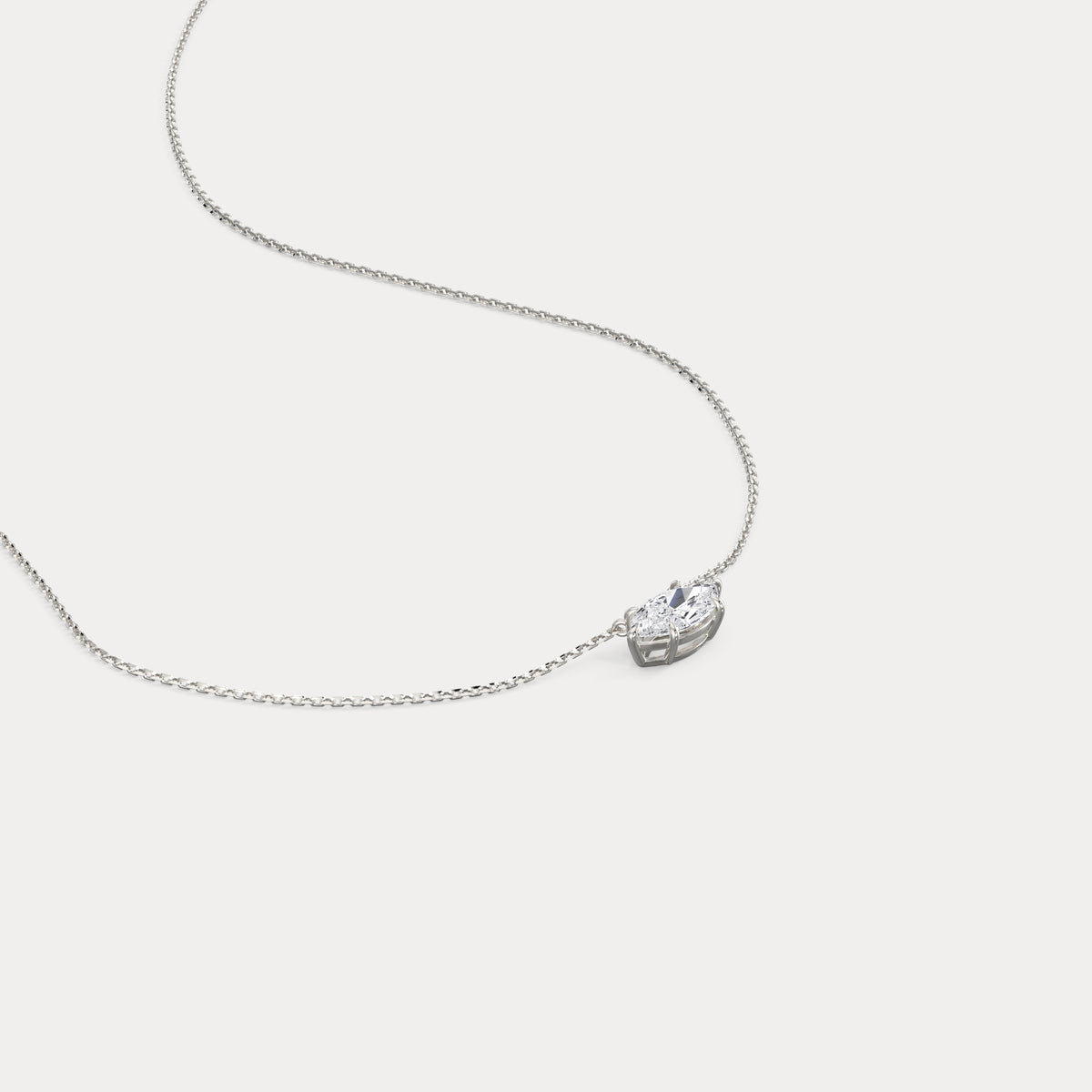Marquise Lab-Grown Diamond Solitaire Pendant Necklace - Necklaces