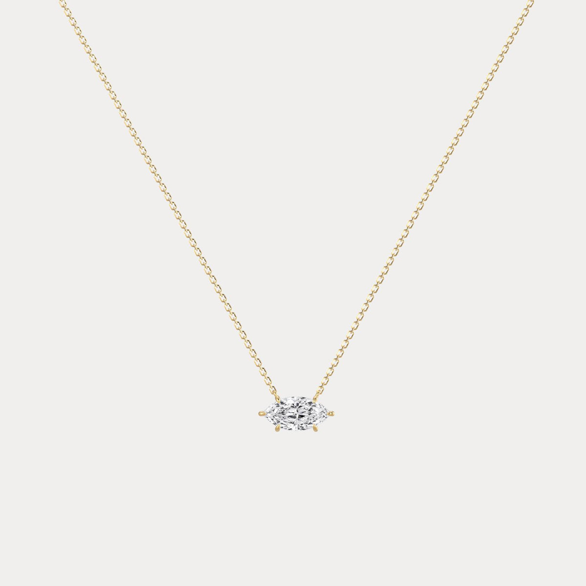 Marquise Lab-Grown Diamond Solitaire Pendant Necklace - Necklaces