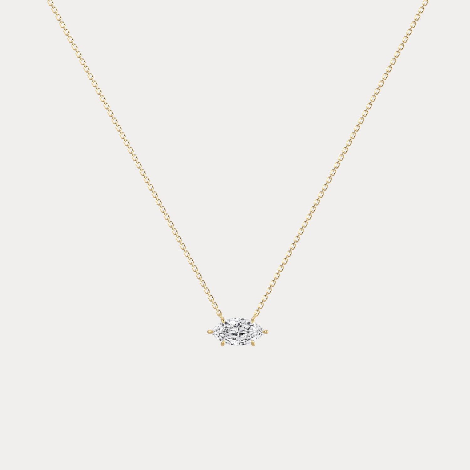 Marquise Lab-Grown Diamond Solitaire Pendant Necklace - Necklaces