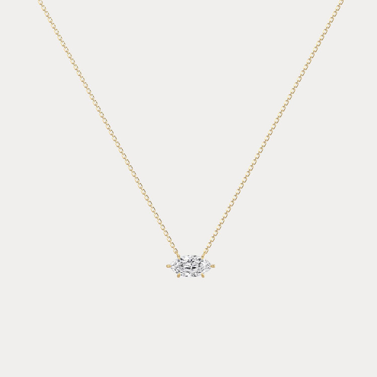 Marquise Lab-Grown Diamond Solitaire Pendant Necklace - Necklaces