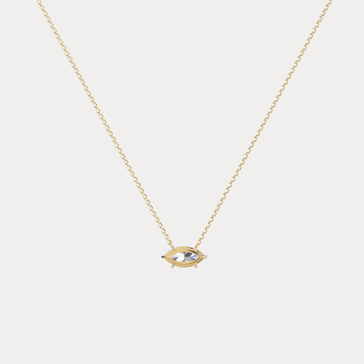 Marquise Lab-Grown Diamond Solitaire Pendant Necklace - Necklaces