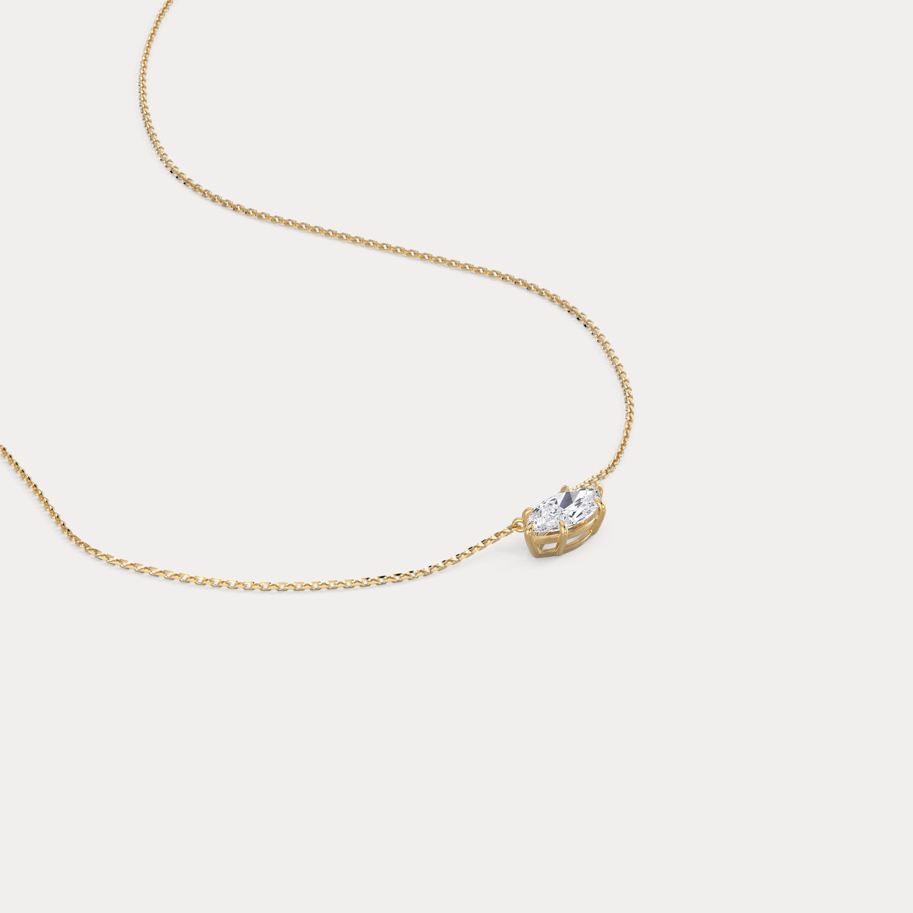 Marquise Lab-Grown Diamond Solitaire Pendant Necklace - Necklaces
