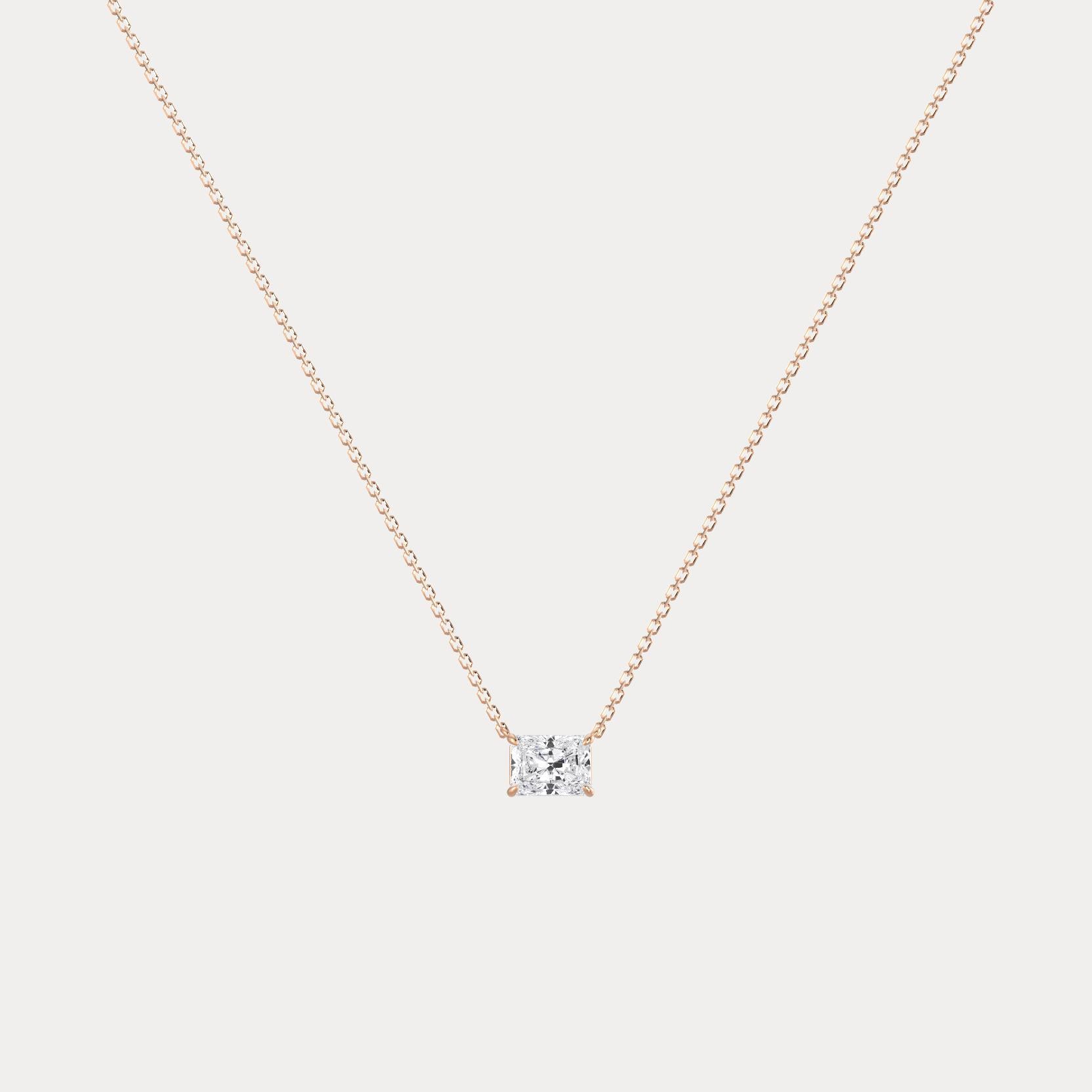 Radiant Lab-Grown Diamond Solitaire Pendant Necklace - Necklaces