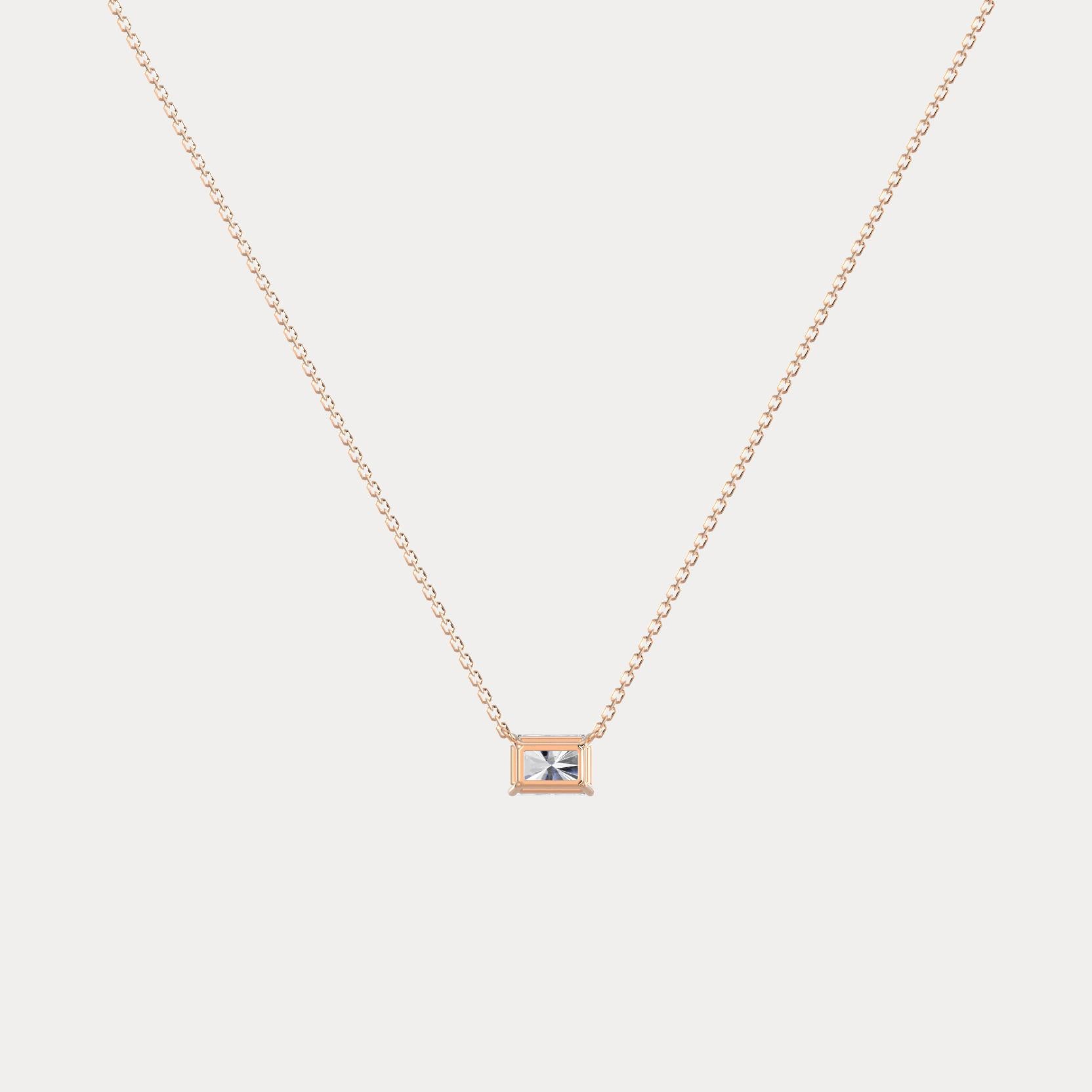 Radiant Lab-Grown Diamond Solitaire Pendant Necklace - Necklaces