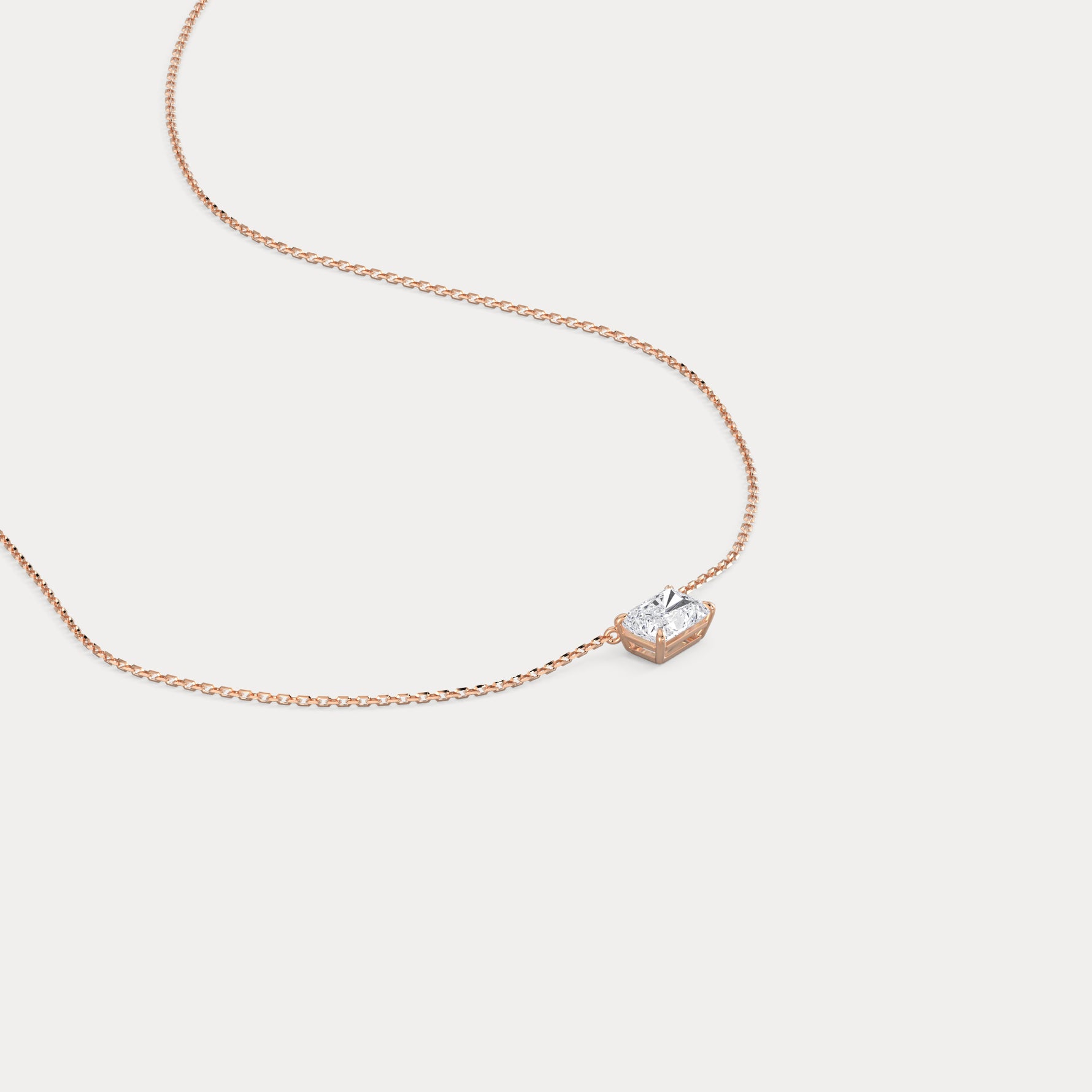 Radiant Lab-Grown Diamond Solitaire Pendant Necklace - Necklaces