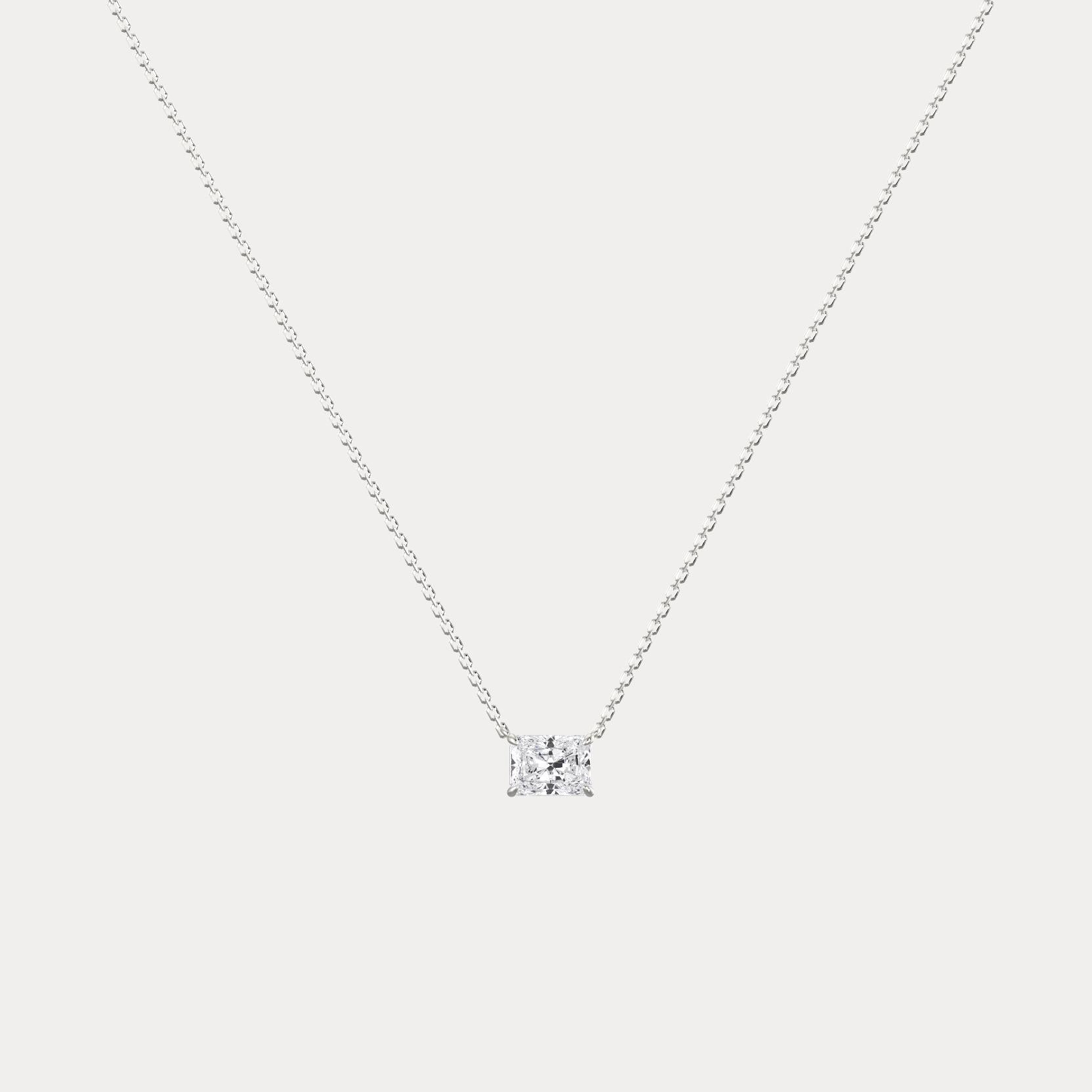 Radiant Lab-Grown Diamond Solitaire Pendant Necklace - Necklaces