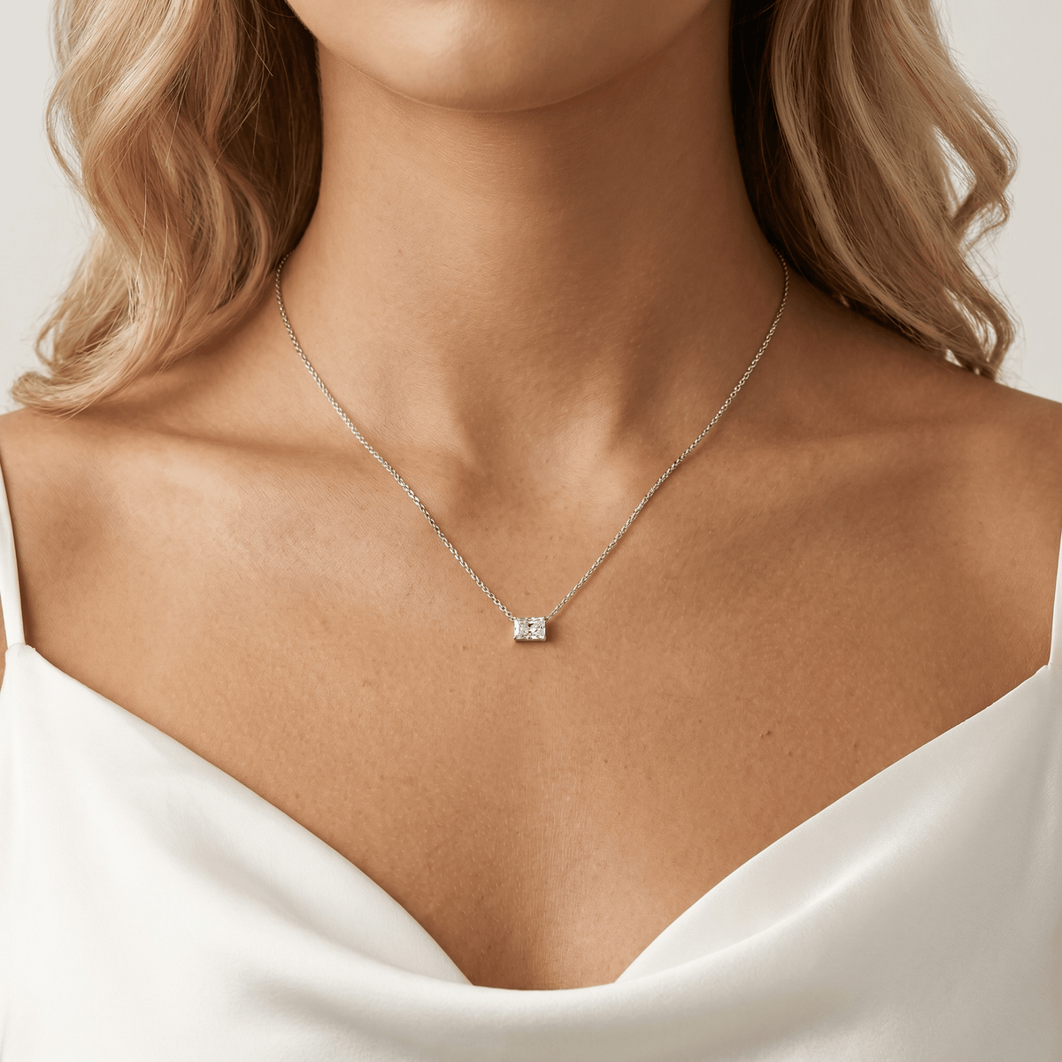 Radiant Lab-Grown Diamond Solitaire Pendant Necklace - Necklaces