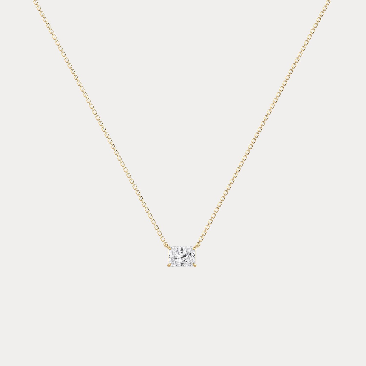 Radiant Lab-Grown Diamond Solitaire Pendant Necklace - Necklaces