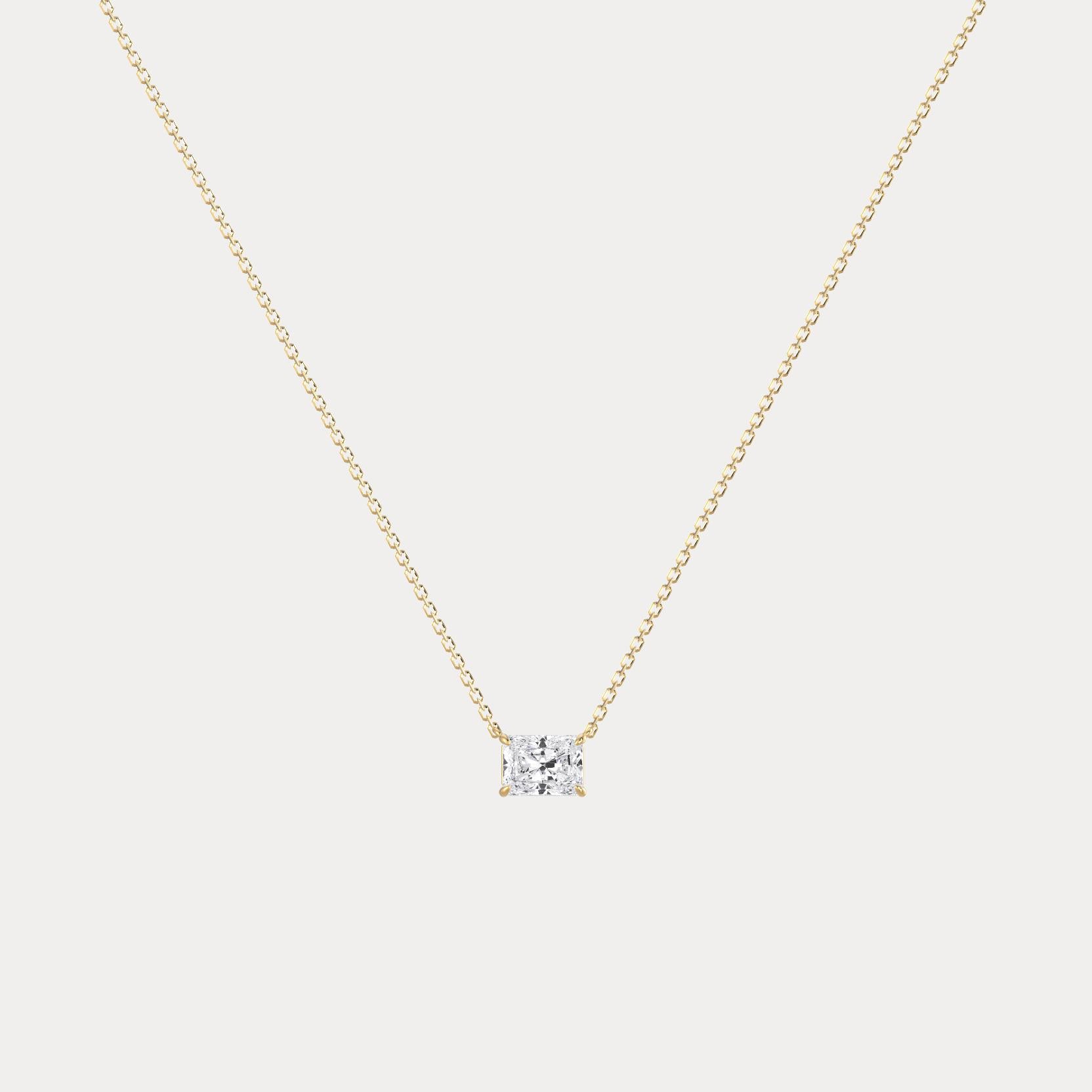 Radiant Lab-Grown Diamond Solitaire Pendant Necklace - Necklaces
