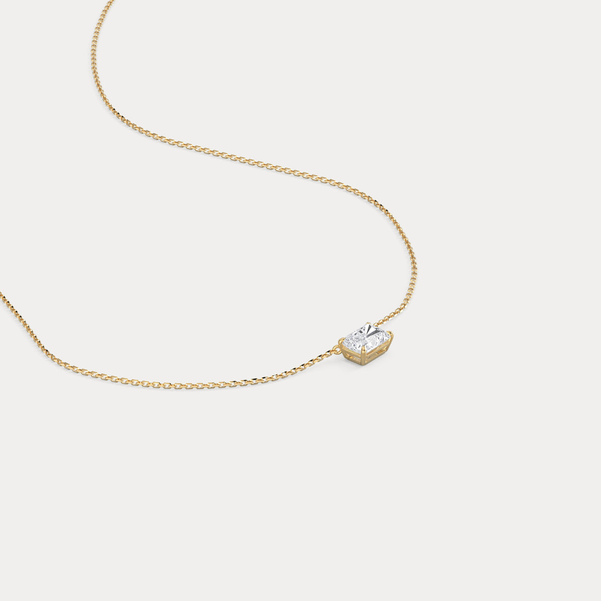 Radiant Lab-Grown Diamond Solitaire Pendant Necklace - Necklaces