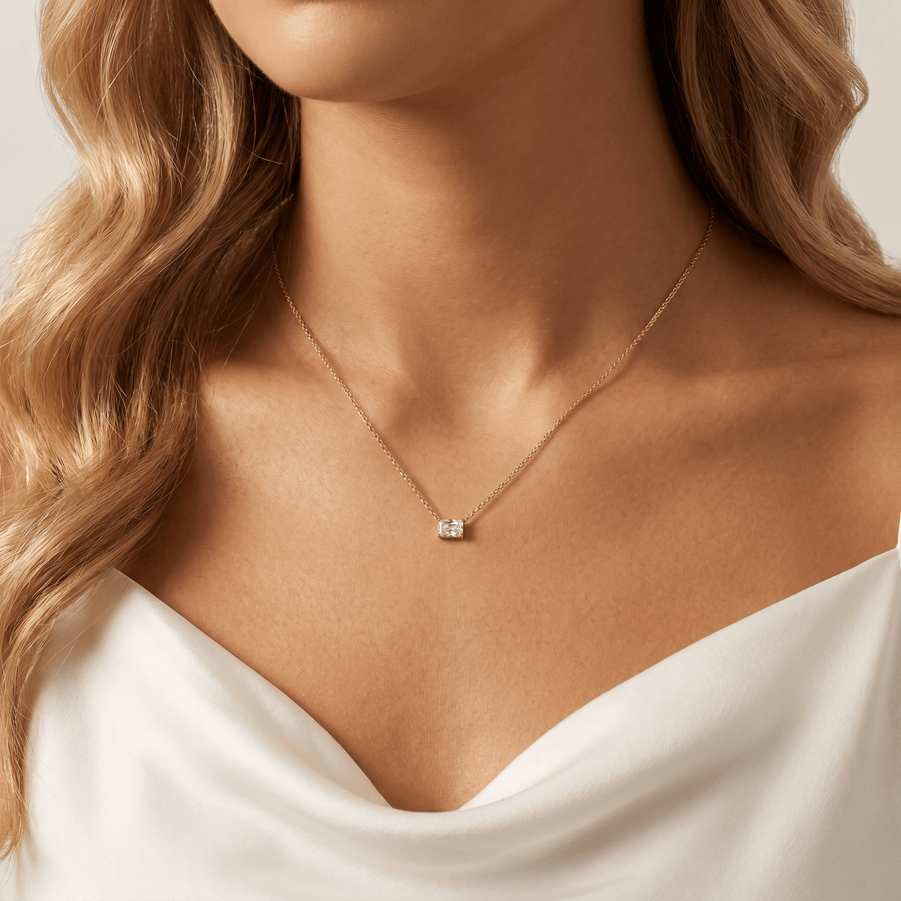 Radiant Lab-Grown Diamond Solitaire Pendant Necklace - Necklaces