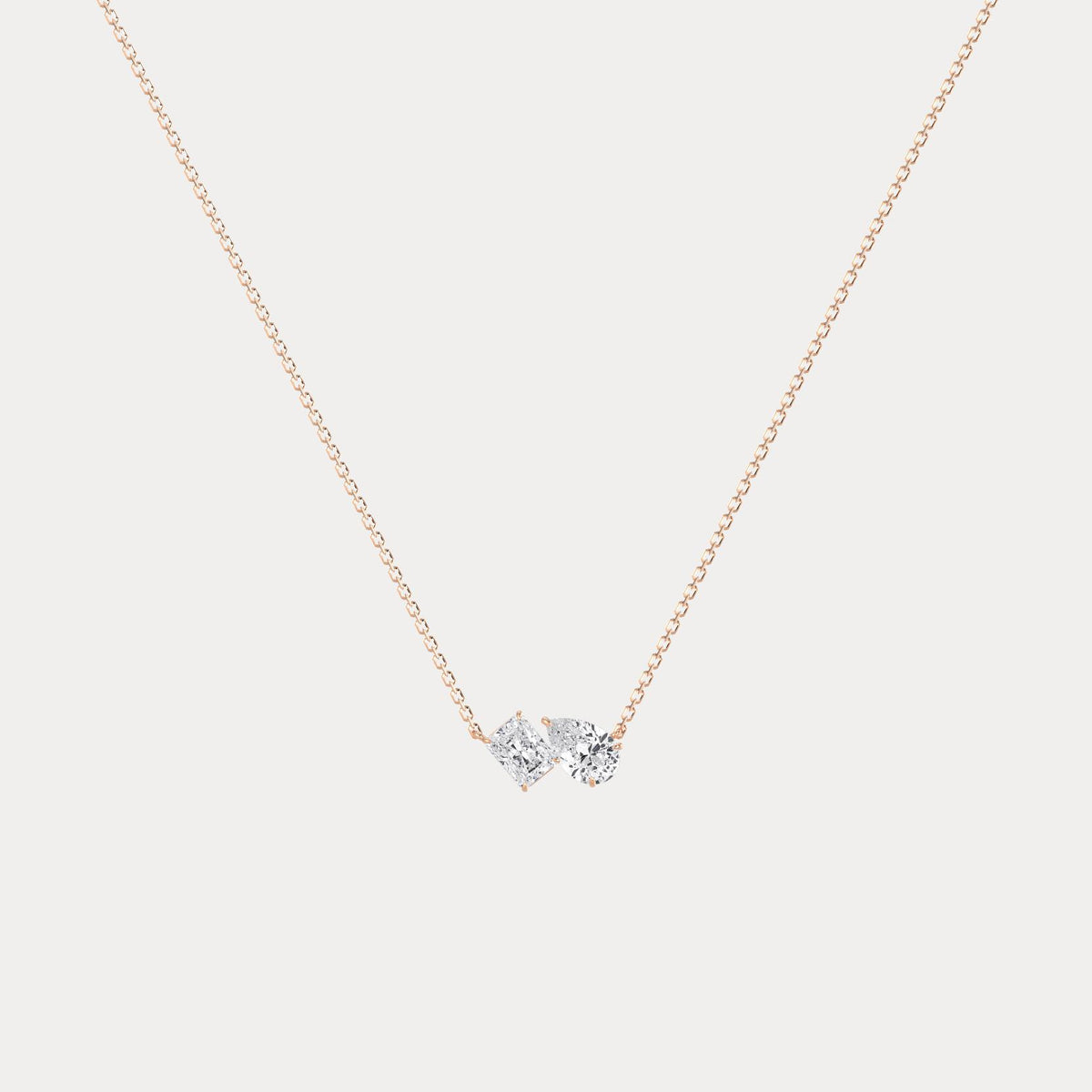 Radiant & Pear Lab-Grown Diamond Toi et Moi Pendant Necklace - Necklaces