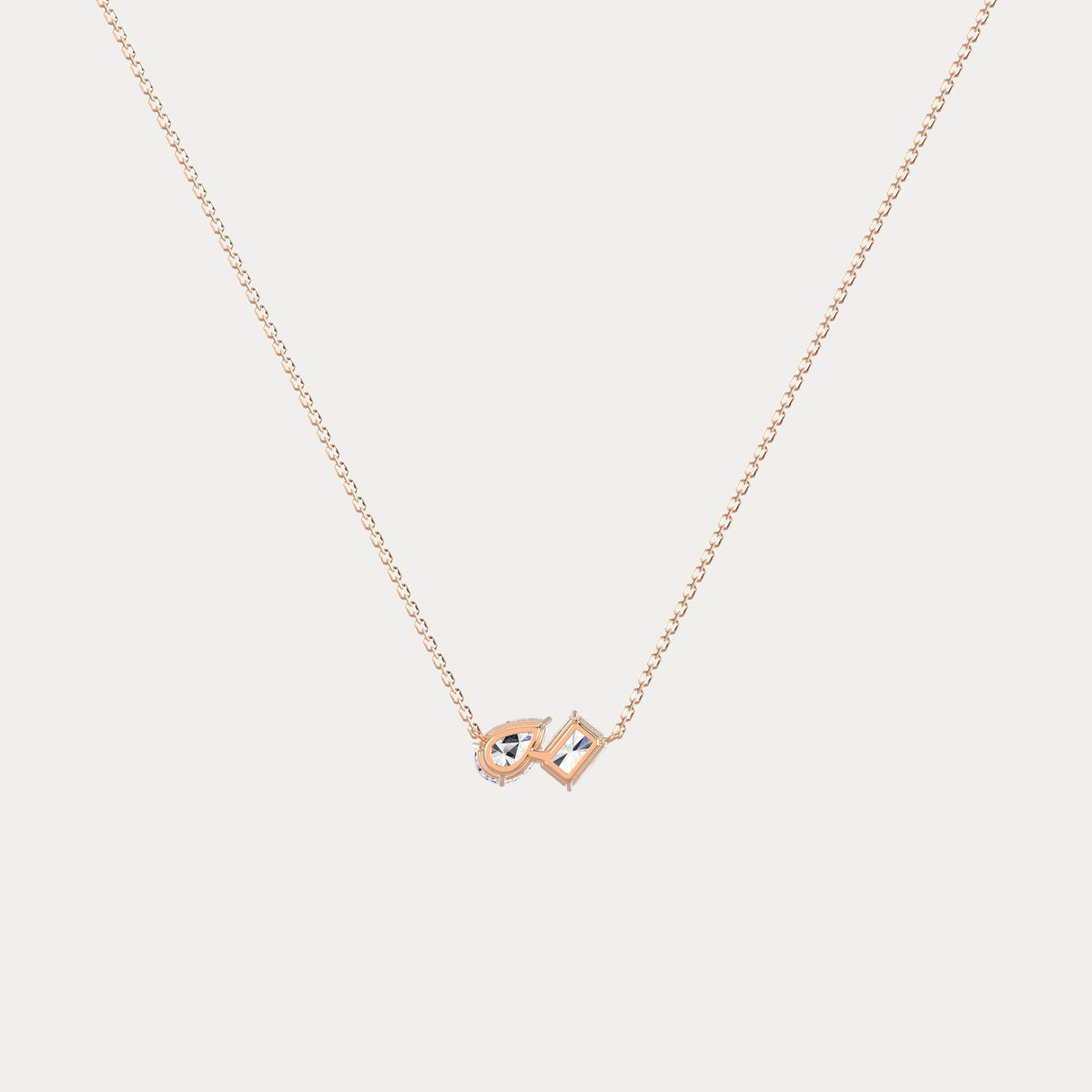 Radiant & Pear Lab-Grown Diamond Toi et Moi Pendant Necklace - Necklaces
