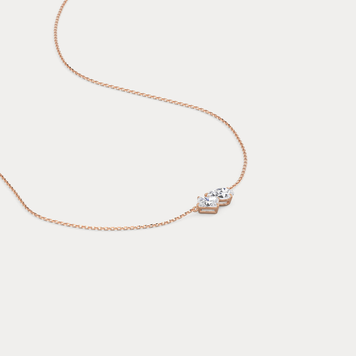 Radiant & Pear Lab-Grown Diamond Toi et Moi Pendant Necklace - Necklaces