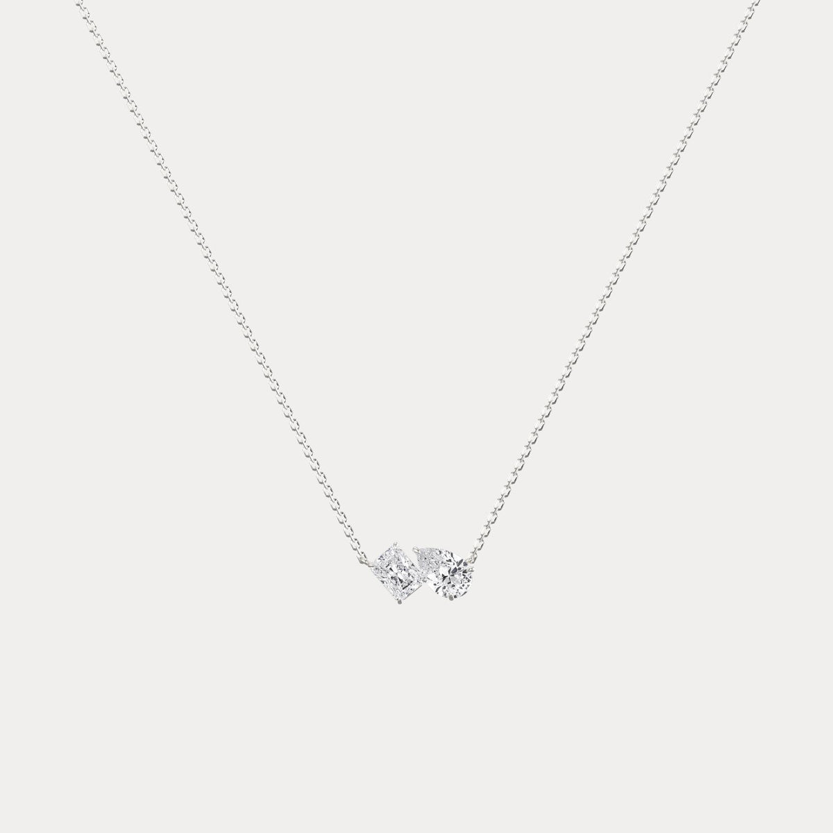 Radiant & Pear Lab-Grown Diamond Toi et Moi Pendant Necklace - Necklaces