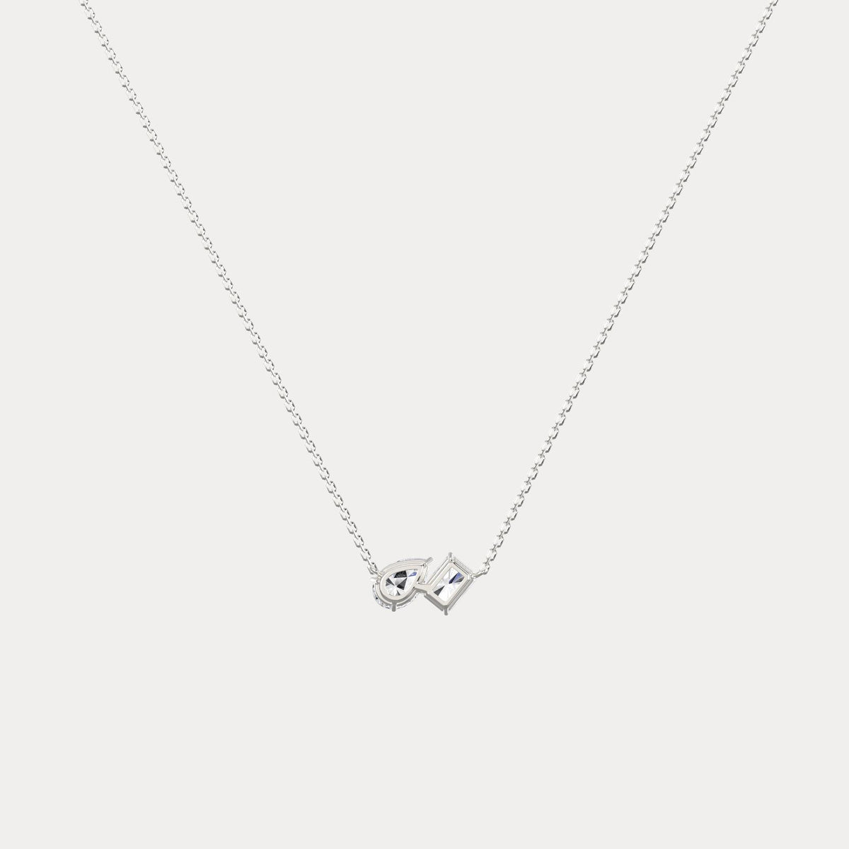 Radiant & Pear Lab-Grown Diamond Toi et Moi Pendant Necklace - Necklaces