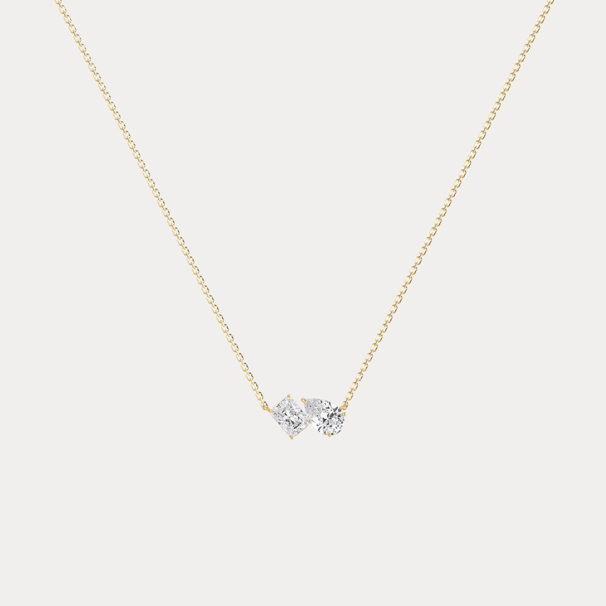 Radiant & Pear Lab-Grown Diamond Toi et Moi Pendant Necklace - Necklaces