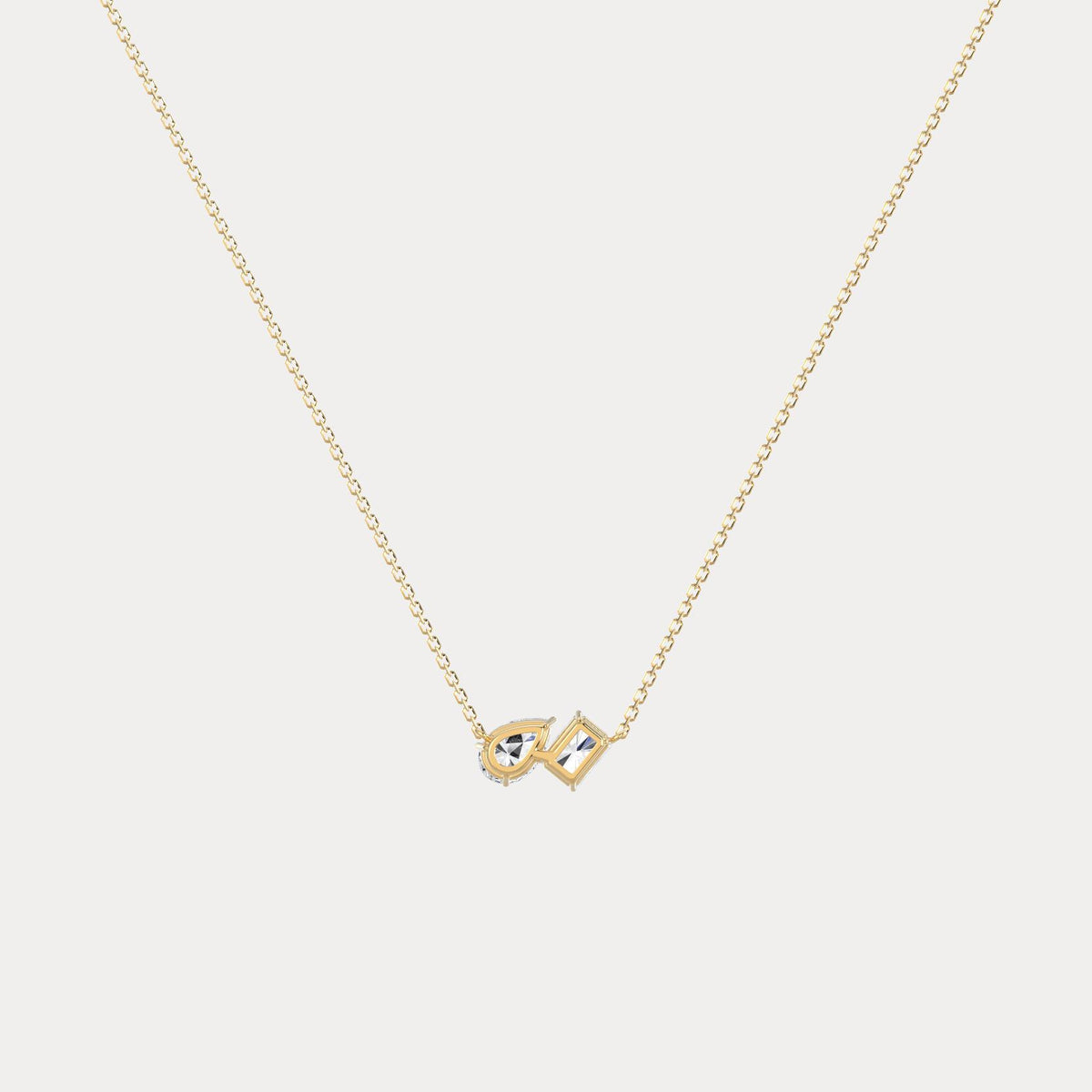 Radiant & Pear Lab-Grown Diamond Toi et Moi Pendant Necklace - Necklaces