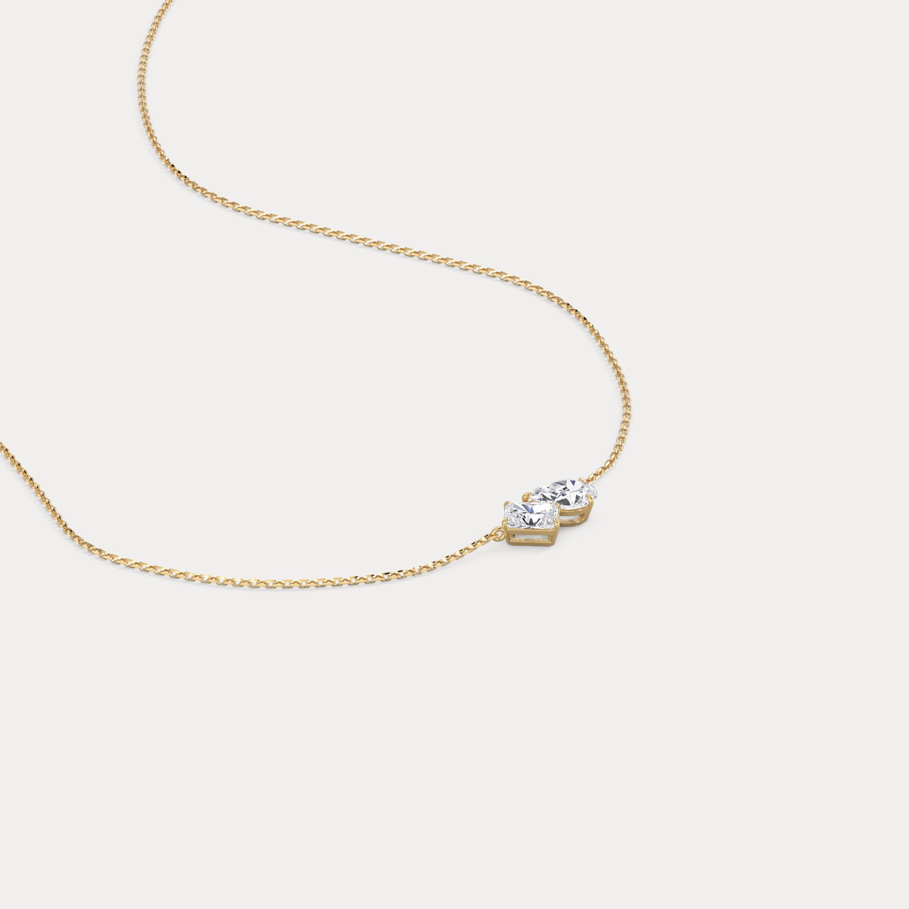 Radiant & Pear Lab-Grown Diamond Toi et Moi Pendant Necklace - Necklaces