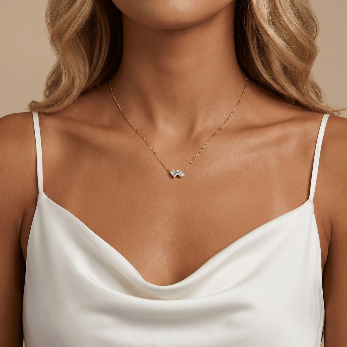 Radiant & Pear Lab-Grown Diamond Toi et Moi Pendant Necklace - Necklaces