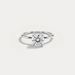 Liana丨Hidden Halo 1CT Round Lab Diamond Ring With Basket Setting - Rings