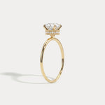 Liana丨Hidden Halo 1CT Round Lab Diamond Ring With Basket Setting - Rings
