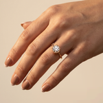 Liana丨Hidden Halo 1CT Round Lab Diamond Ring With Basket Setting - Rings