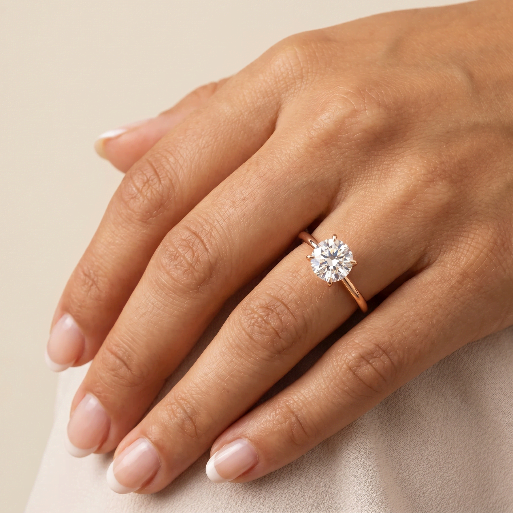 Liana丨Hidden Halo 2CT Round Lab Diamond Ring With Basket Setting - Rings