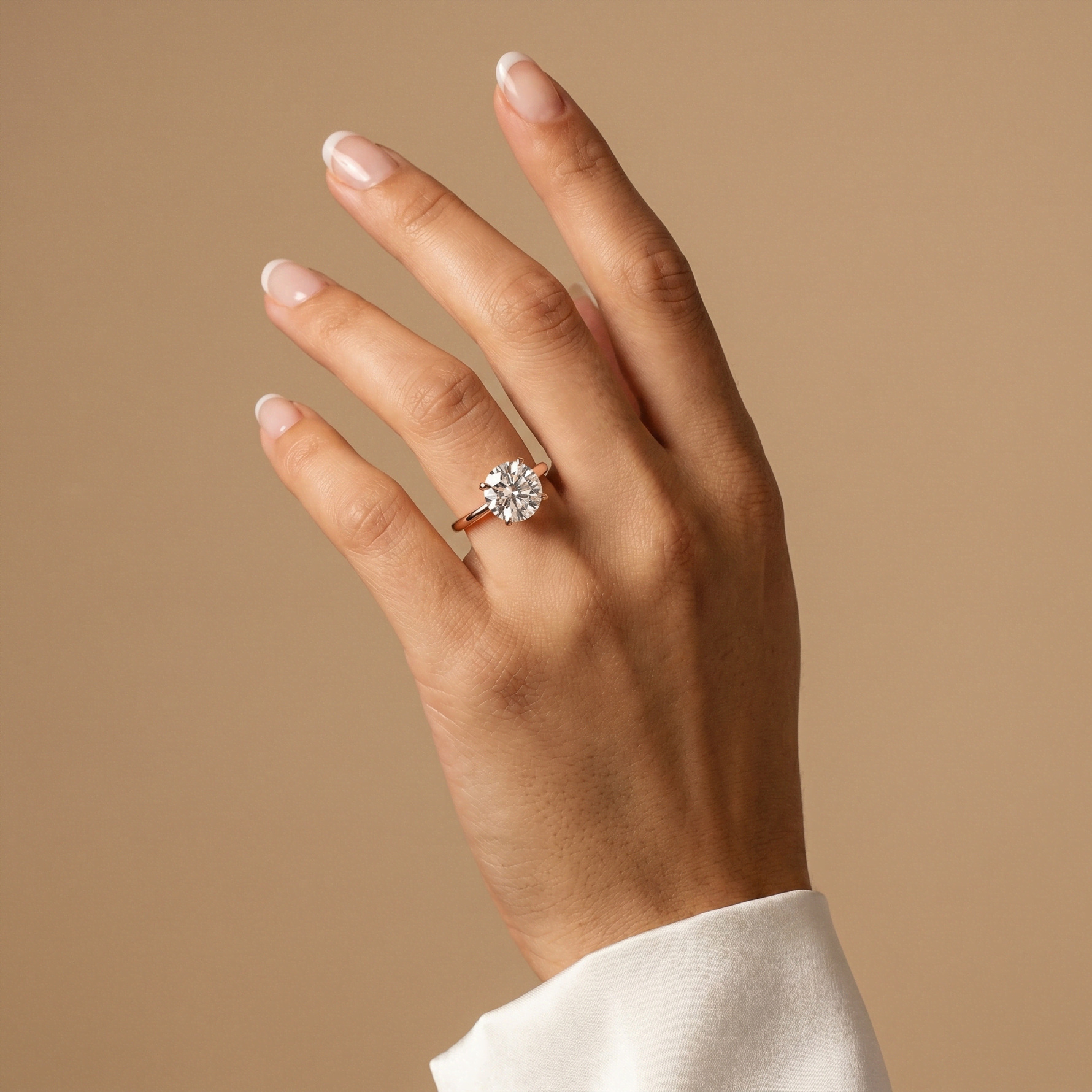 Liana丨Hidden Halo 2CT Round Lab Diamond Ring With Basket Setting - Rings