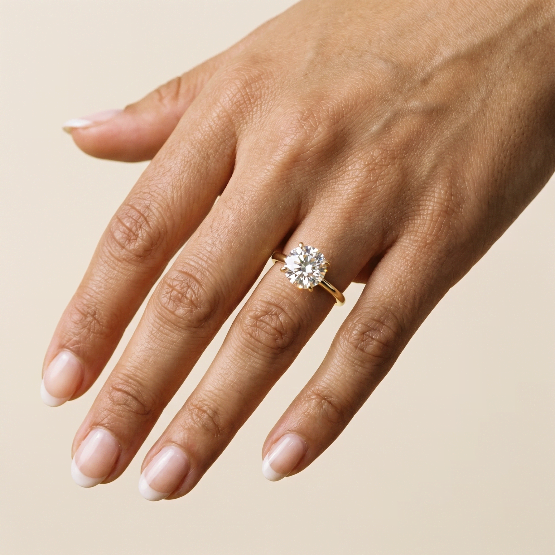 Liana丨Hidden Halo 2CT Round Lab Diamond Ring With Basket Setting - Rings