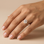 Liana丨Hidden Halo 3CT Round Lab Diamond Ring With Basket Setting - Rings