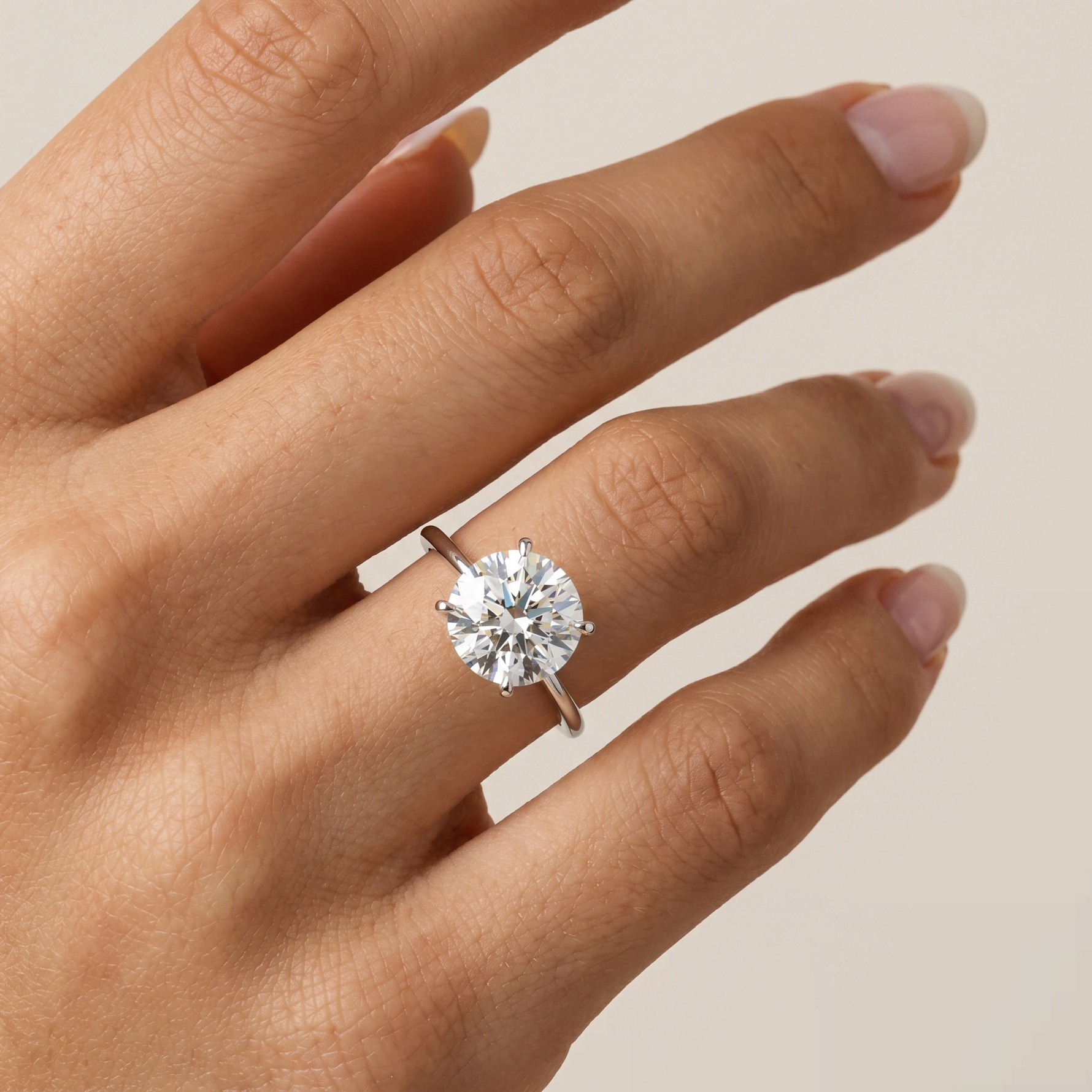 Liana丨Hidden Halo 3CT Round Lab Diamond Ring With Basket Setting - Rings