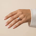 Elora丨Hidden Halo 2CT Pear Lab Diamond Ring with Basket Setting - Rings