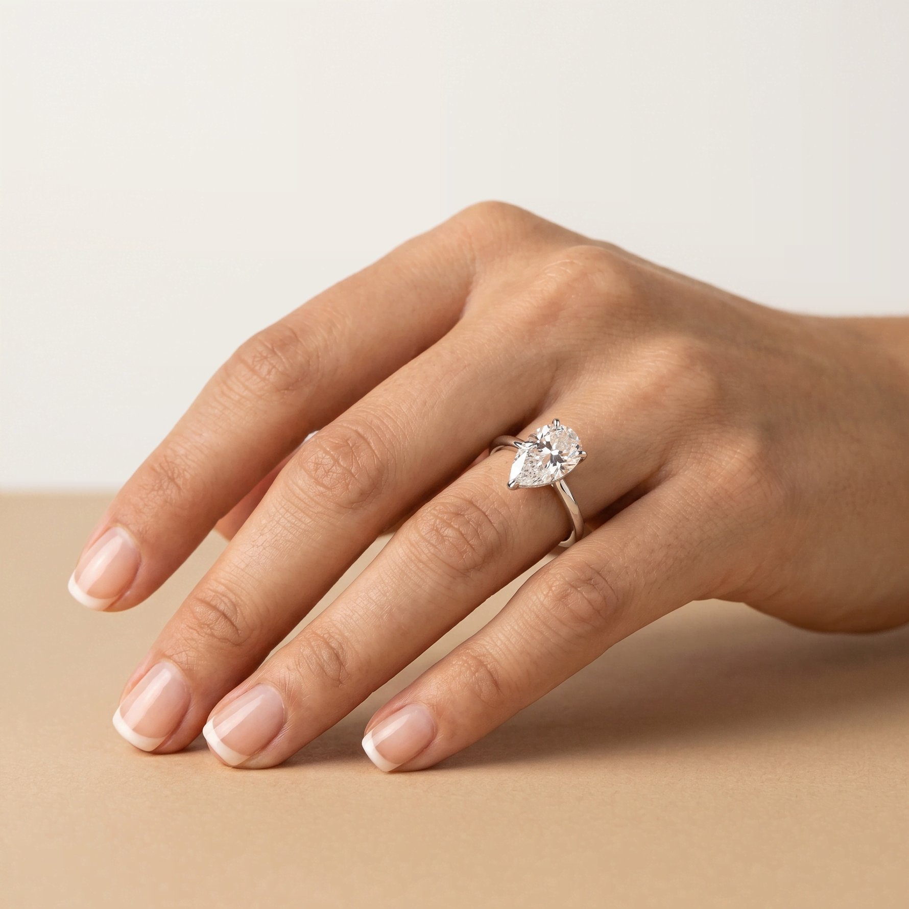 Elora丨Hidden Halo 2CT Pear Lab Diamond Ring with Basket Setting - Rings