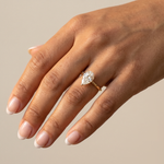 Elora丨Hidden Halo 2CT Pear Lab Diamond Ring with Basket Setting - Rings