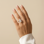 Elora丨Hidden Halo 3CT Pear Lab Diamond Ring with Basket Setting - Rings