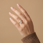 Elora丨Hidden Halo 3CT Pear Lab Diamond Ring with Basket Setting - Rings
