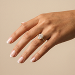 Elora丨Hidden Halo 3CT Pear Lab Diamond Ring with Basket Setting - Rings