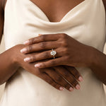 Remy丨Oval Lab Diamond Hidden Halo Engagement Ring with Floating Diamond Accents - Rings