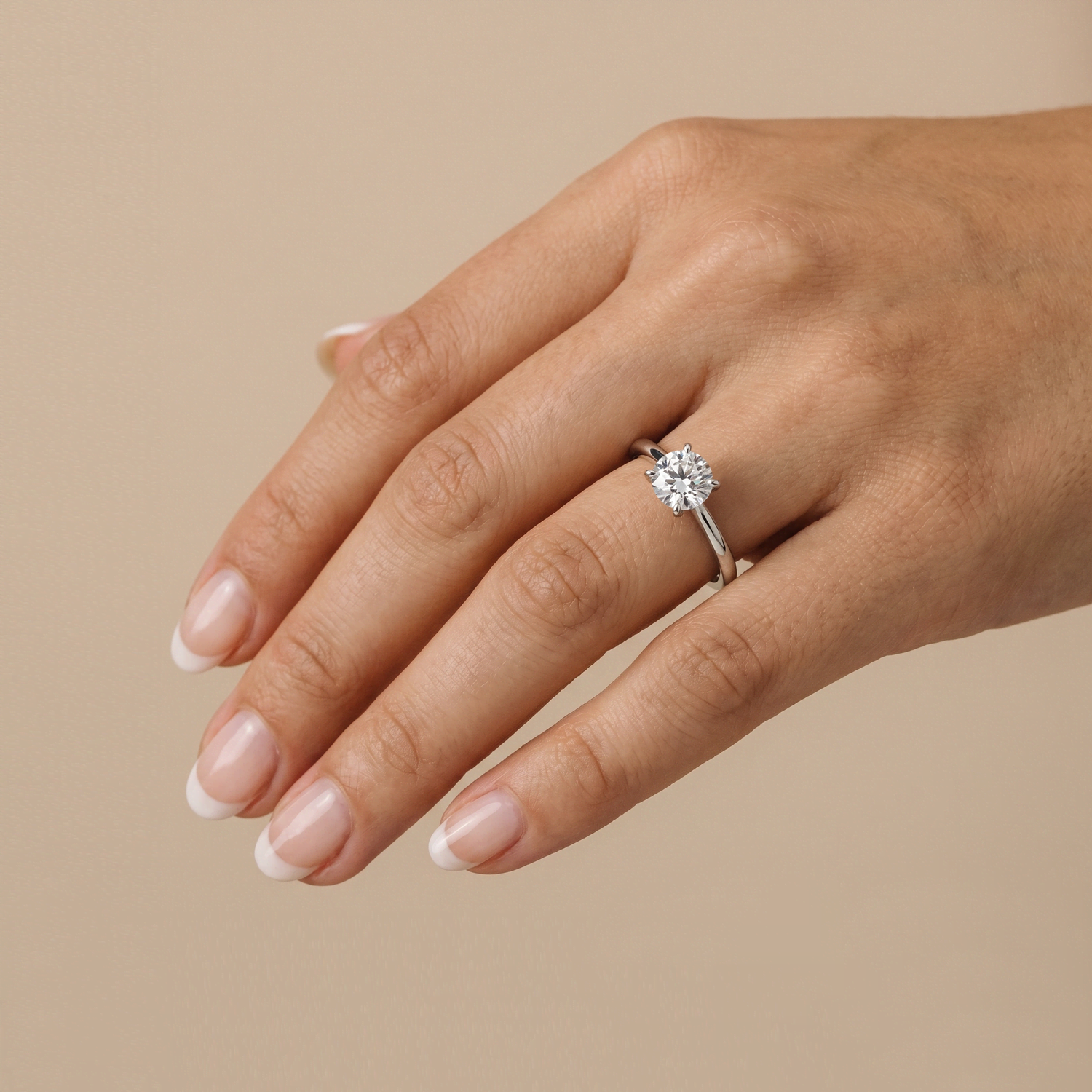 Aria丨1CT Round Lab Grown Diamond Ring In 14K Gold - Rings