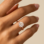 Aria丨2CT Round Lab Grown Diamond Ring In 14K Gold - Rings