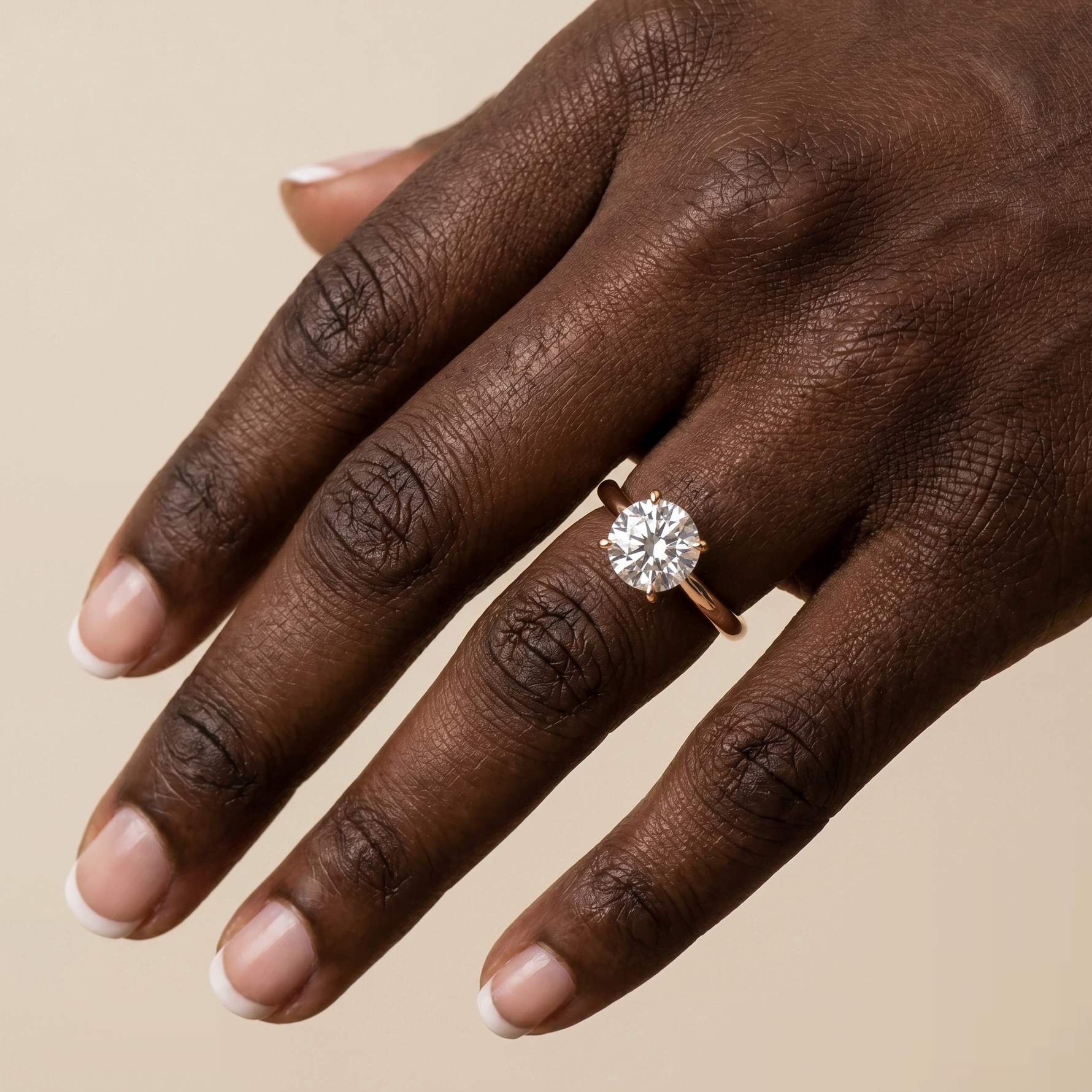 Aria丨2CT Round Lab Grown Diamond Ring In 14K Gold - Rings
