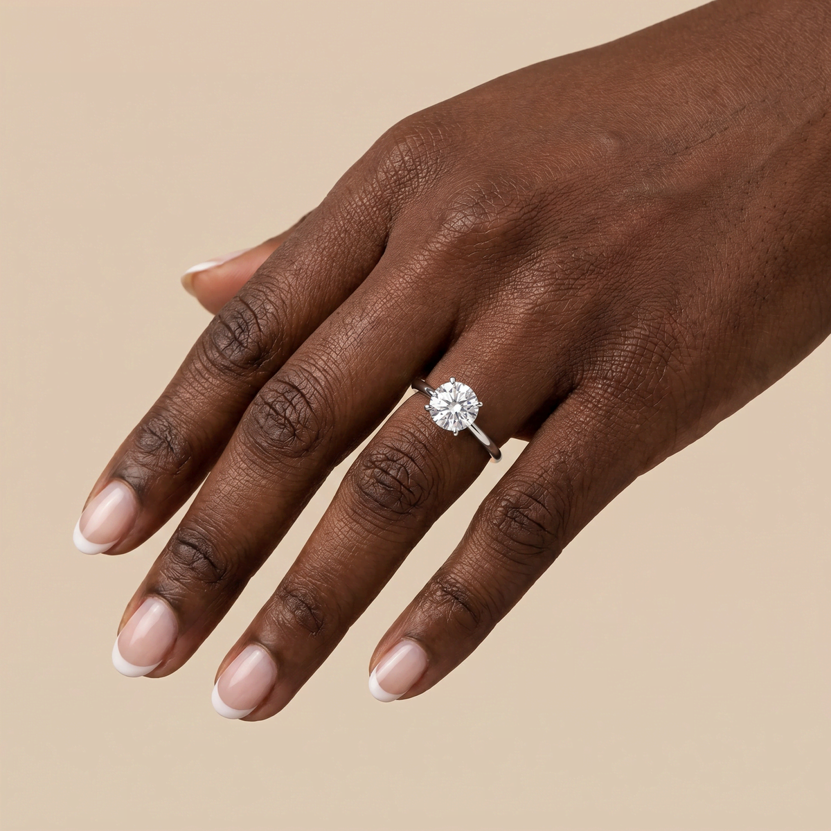 Aria丨2CT Round Lab Grown Diamond Ring In 14K Gold - Rings