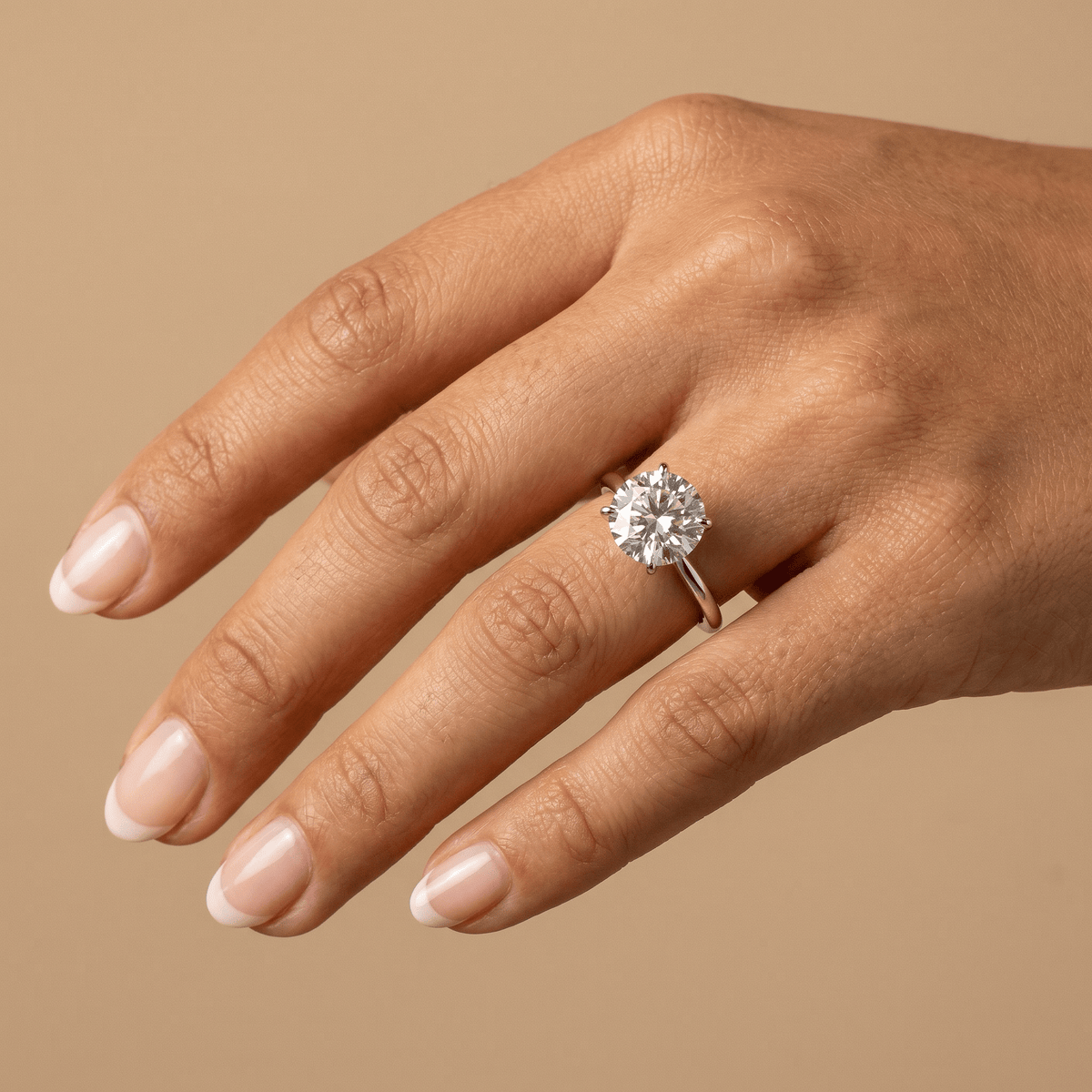 Aria丨3CT Round Lab Grown Diamond Ring In 14K Gold - Rings