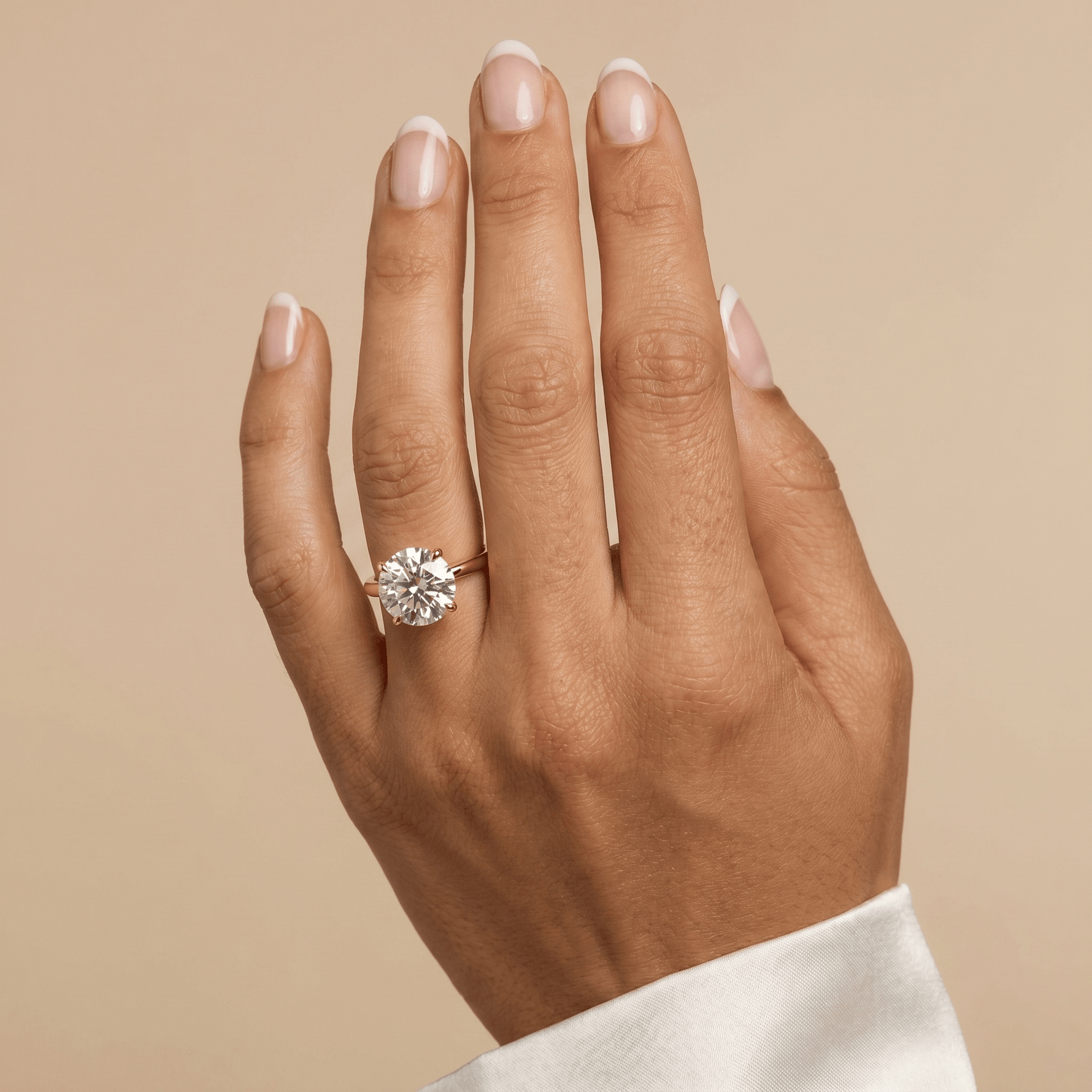 Aria丨3CT Round Lab Grown Diamond Ring In 14K Gold - Rings