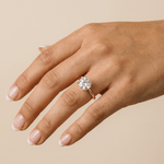 Aria丨3CT Round Lab Grown Diamond Ring In 14K Gold - Rings