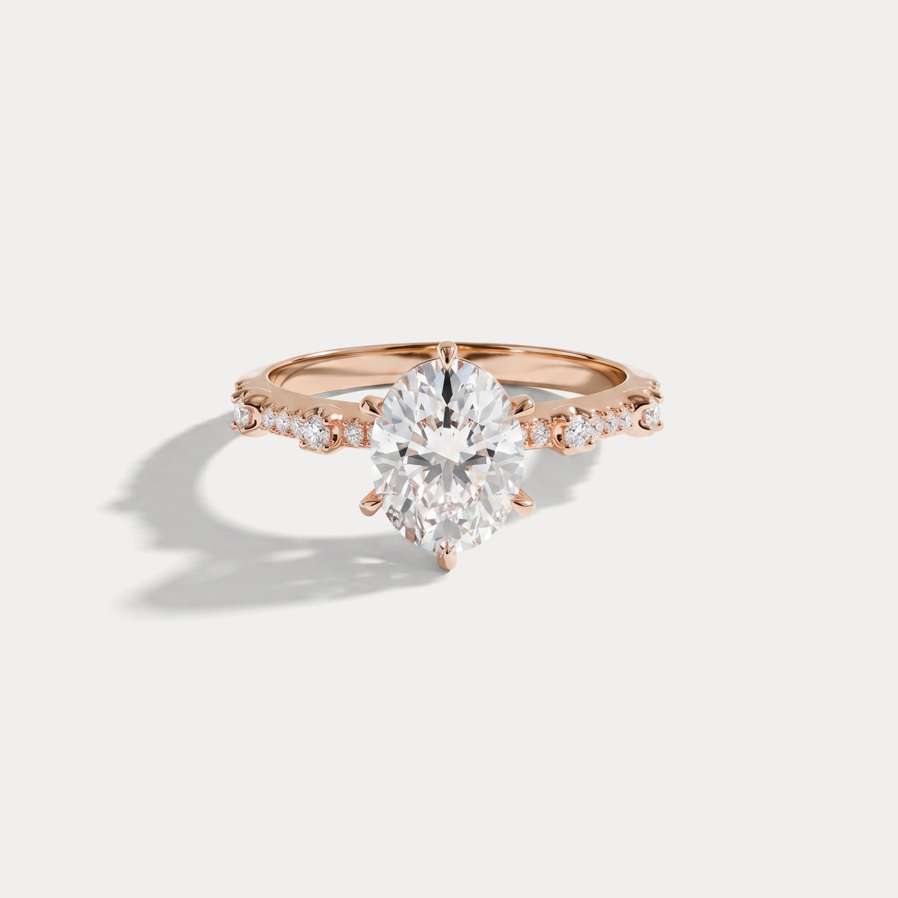 Hannah | Oval Lab Diamond Scalloped Pavé Engagement Ring - Rings