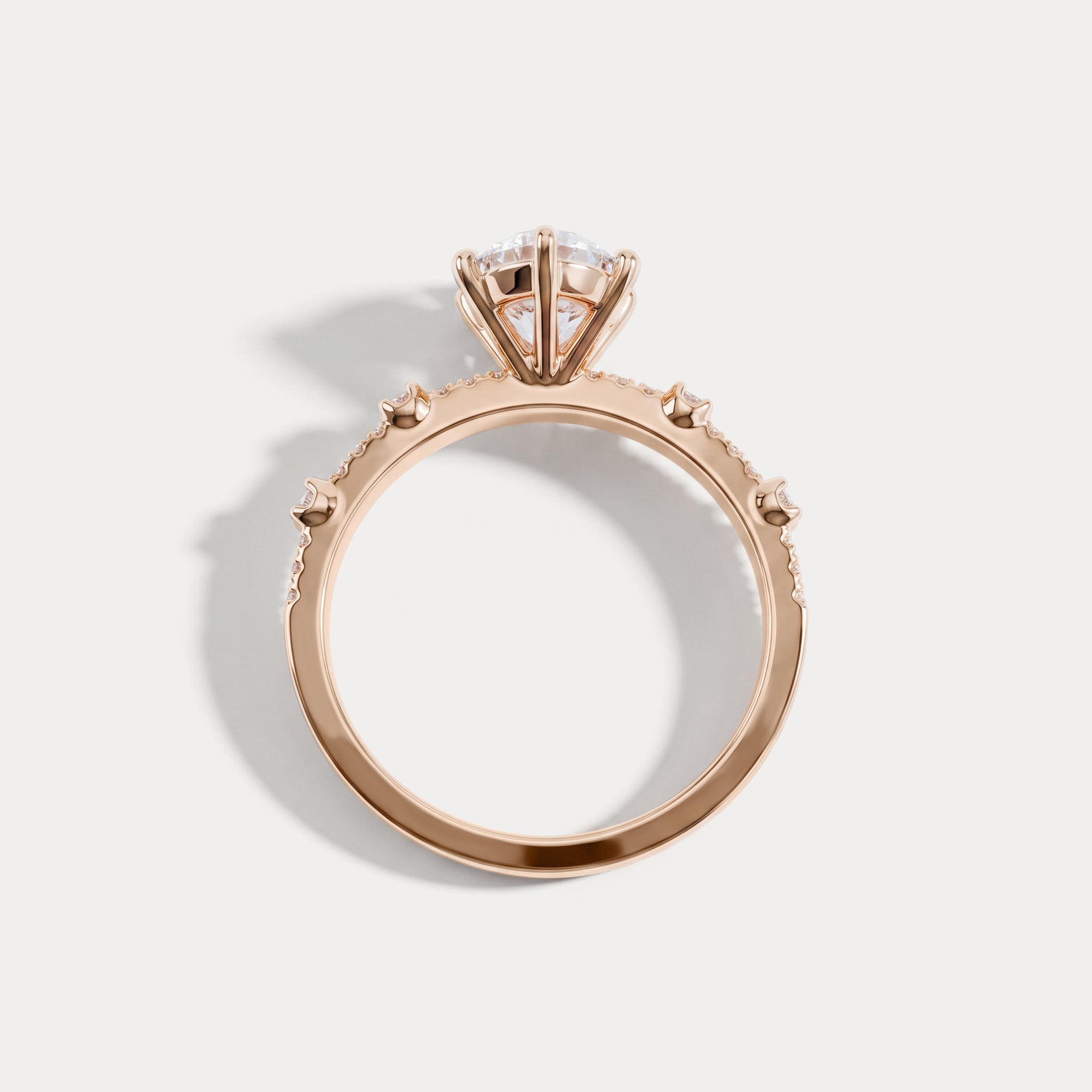 Hannah | Oval Lab Diamond Scalloped Pavé Engagement Ring - Rings