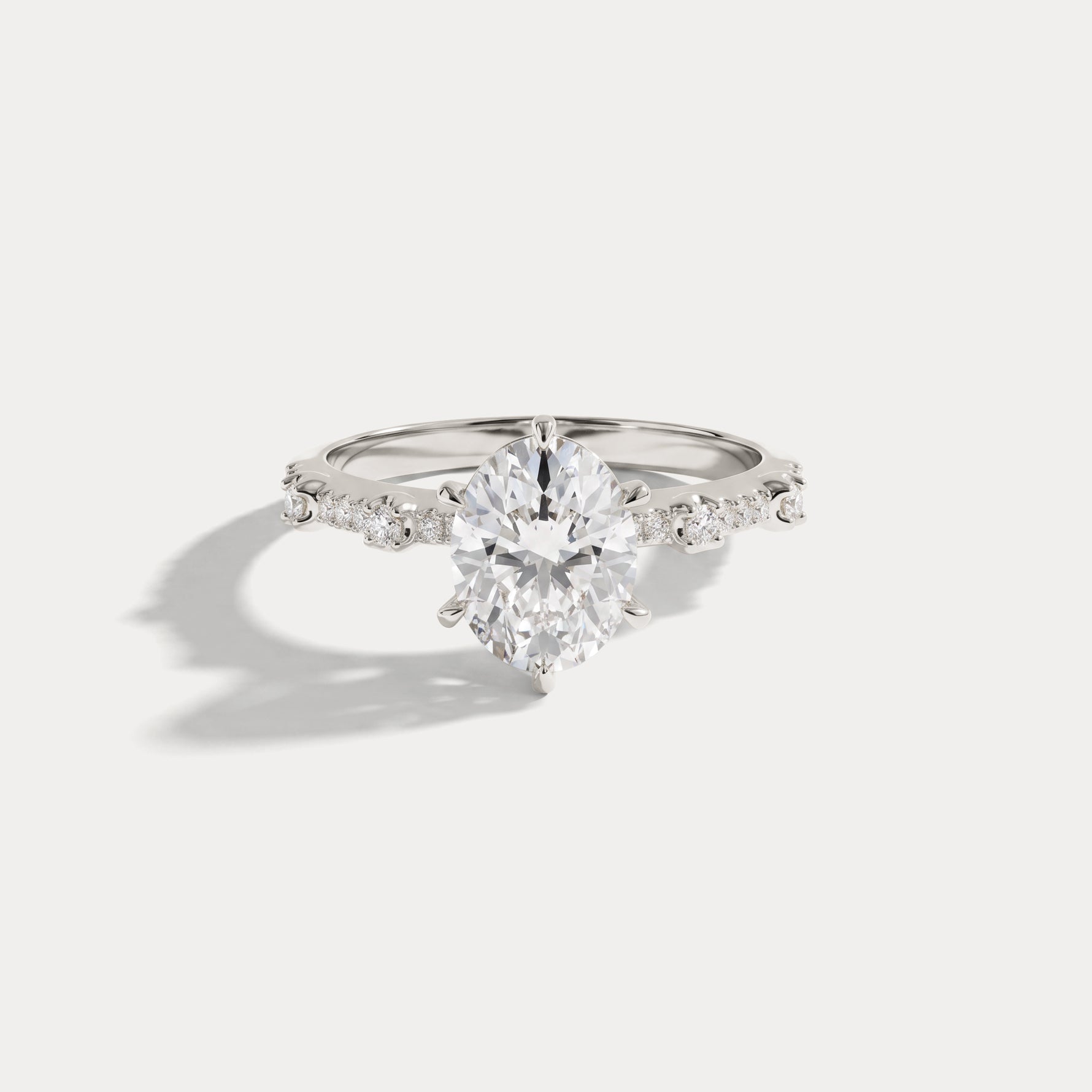 Hannah | Oval Lab Diamond Scalloped Pavé Engagement Ring - Rings